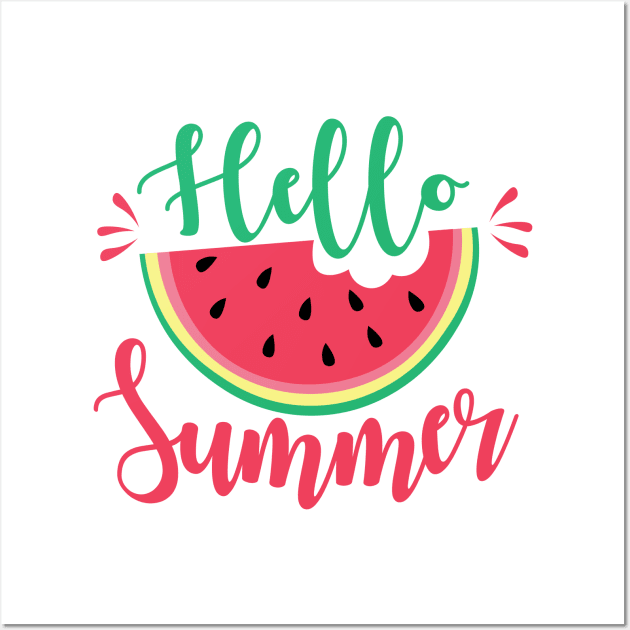 Hello Summer Watermelon Wall Art by YOYtees